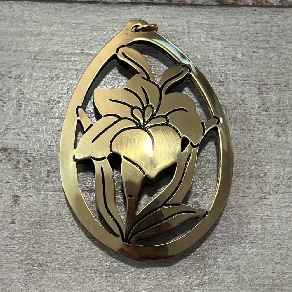 Hallmark Keepsake Brass "Elegant Lily" 1995‎ Easter Collectible Vintage Ornament
